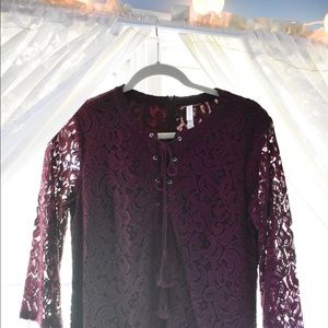 Paisley Lace Maroon Dress